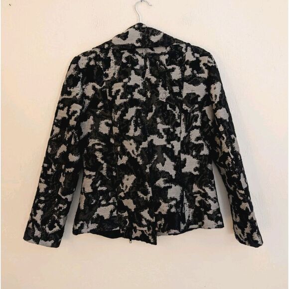 Lafayette 148 New York Blazer Size 8 Moto Jacket Wool Blend Shimmer - Picture 5 of 5